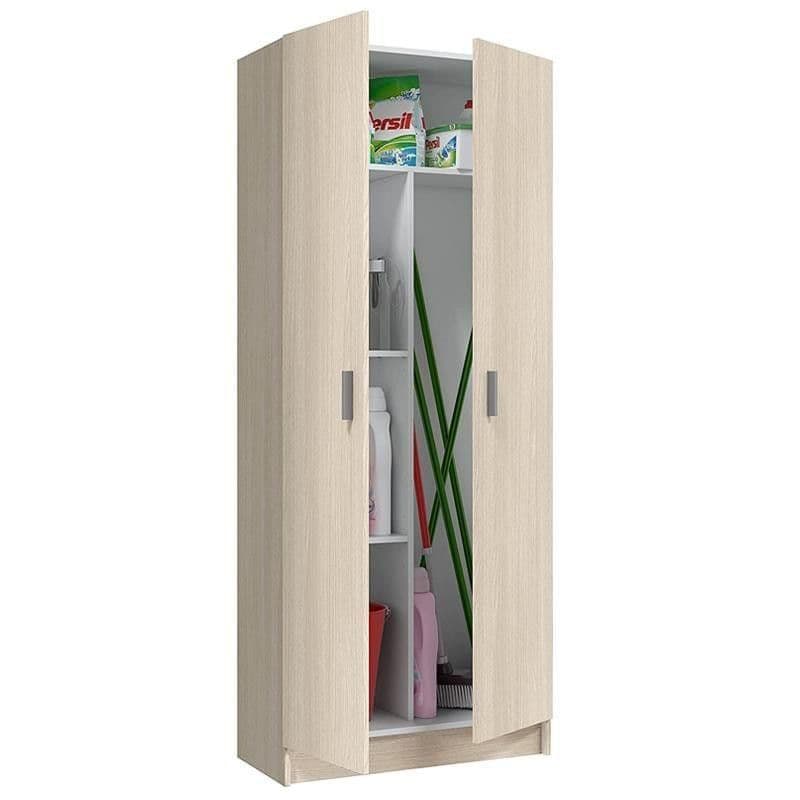 Multi Tall Oak Effect 2 Door Utility Universal Storage Cupboard