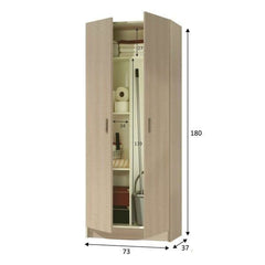 Multi Tall Oak Effect 2 Door Utility Universal Storage Cupboard