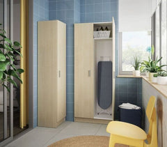 Multi Tall Oak Effect 2 Door Utility Universal Storage Cupboard