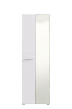 Myra White Mirrored Narrow Wardrobe