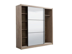 Nevada Artisan Oak Effect Full Mirrored Sliding Door Wardrobe