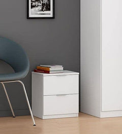 Nina 2 Drawer Bedside Cabinet Artic White