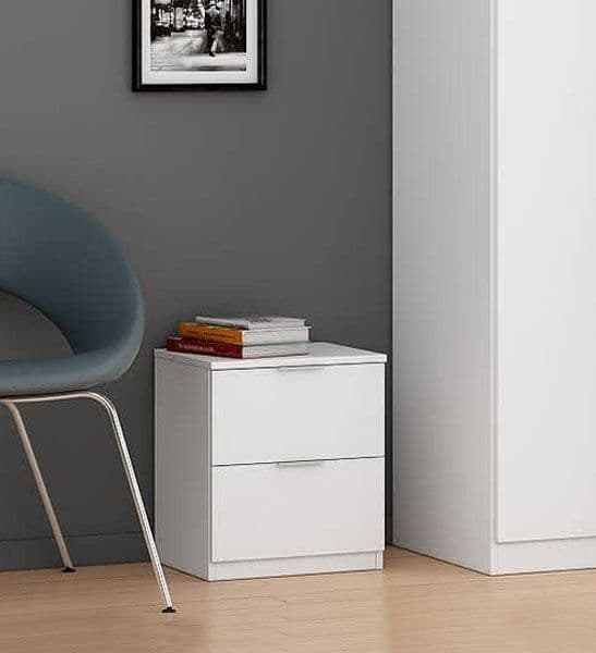 Nina 2 Drawer Bedside Cabinet Artic White