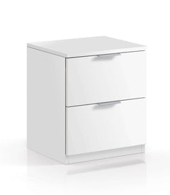 Nina 2 Drawer Bedside Cabinet Artic White