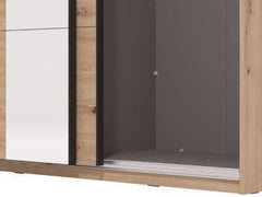 Noah Oak Effect Sliding Wardrobe With Mirror