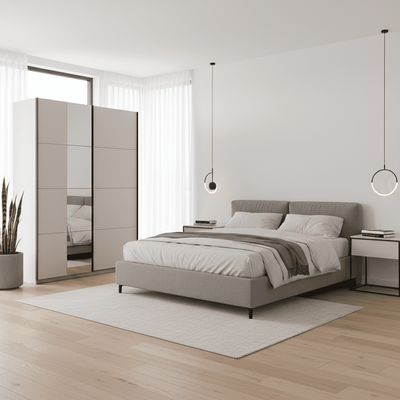 Noah White Sliding Wardrobe With Mirror