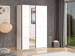 Noah White Sliding Wardrobe With Mirror