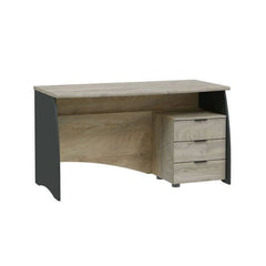 Oris Oak and Grey Large Desk With Drawers