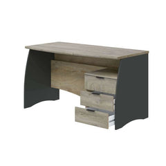 Oris Oak and Grey Large Desk With Drawers