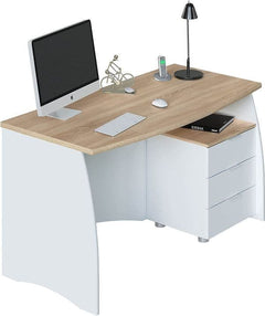 Oris White And Oak Effect Large Desk With Drawers