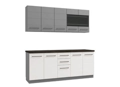 Pedro White Gloss and Grey Kitchen Units