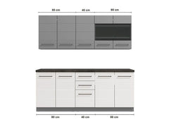 Pedro White Gloss and Grey Kitchen Units