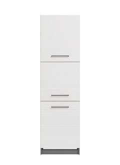 Pedro White High Gloss And Grey 60cm Tall Kitchen Larder Unit Pantry Cupboard