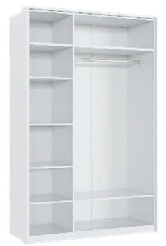 Rado 3 Door White High Gloss Mirrored Wardrobe