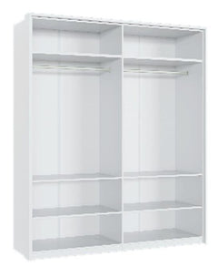 Rado 4 Door White High Gloss Mirrored Wardrobe