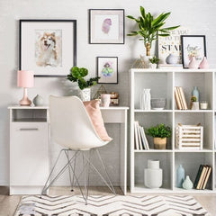 Reygo Matt White Computer Desk