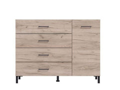 Romero Oak Effect 1 Door 4 Drawer Sideboard Storage Unit