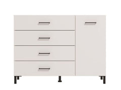 Romero White 1 Door 4 Drawer Sideboard Storage Unit