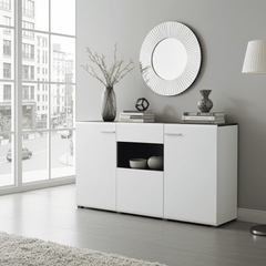 Royce White 3 Door Sideboard