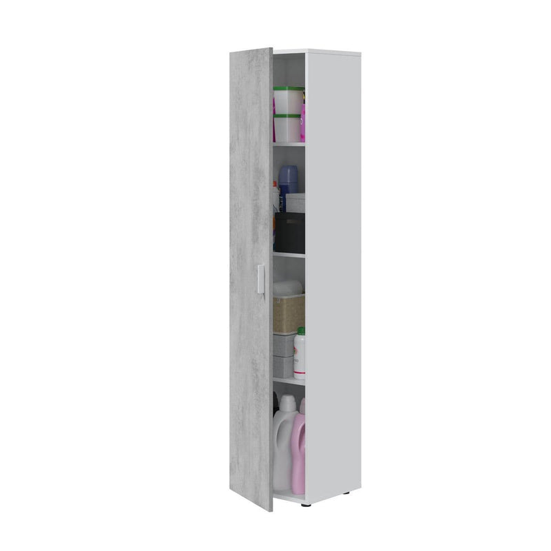 Ruben Narrow Grey & White 1 Door Universal Utility Storage Cupboard