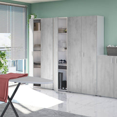 Ruben Narrow Grey & White 1 Door Universal Utility Storage Cupboard