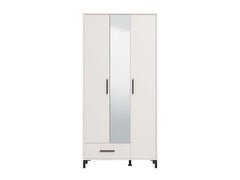 Saltbay White 3 Door Tall Shallow Depth Hallway Mirrored Wardrobe