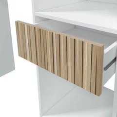 Salvador Natural Oak Effect and White Open Door Wardrobe With Shelves And Rail