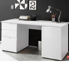 Santino Large White Gloss Computer Desk
