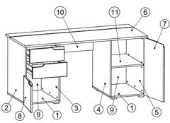 Santino Large White Gloss Computer Desk