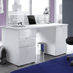 Santino Large White Gloss Computer Desk