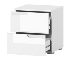 Santino White Gloss 2 Drawer Bedside Table