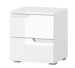 Santino White Gloss 2 Drawer Bedside Table