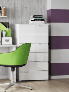 Santino White High Gloss Chest Of Drawers