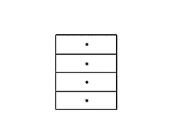 Santino White High Gloss Narrow Chest of Drawers