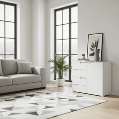 Santino White High Gloss Narrow Sideboard