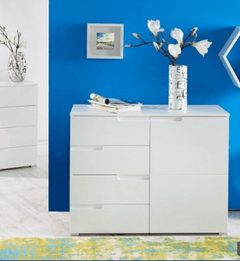 Santino White High Gloss Narrow Sideboard