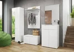 Santino White High Gloss Tall Sideboard