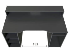 Sega Dark Grey Gaming Desk With Hutch