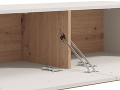 Seura Cashmere And Oak Effect Wall Mounted Floating Wide Large TV Unit