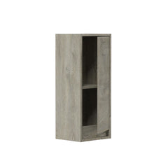 Shaarawy Grey Oak Effect 1 Door Wall Mounted Floating Bathroom Cupboard