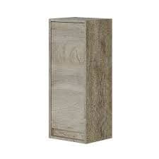 Shaarawy Grey Oak Effect 1 Door Wall Mounted Floating Bathroom Cupboard