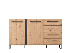 Sorrento Oak Effect 2 Door 4 Drawer Sideboard
