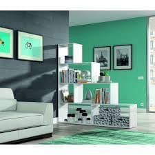 Step Bookcase White Gloss Lounge Furniture