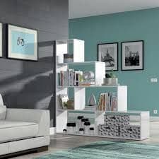 Step Bookcase White Gloss Lounge Furniture