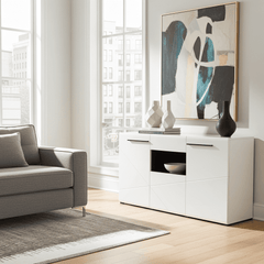 Terrento White Gloss Tall Sideboard