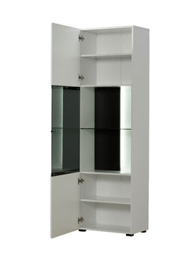 Terrento White Tall Display Cabinet