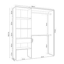 Torres Oak and White Open Door Wardrobe With Shelves And Rail