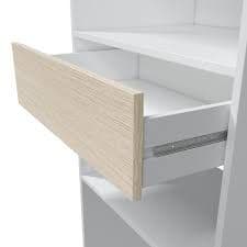 Torres Oak and White Open Door Wardrobe With Shelves And Rail