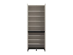 Toshiro Cashmere Taupe Half Mirrored 40 Pair Tall Shoe Cabinet Cupboard