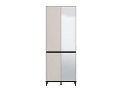Toshiro Cashmere Taupe Half Mirrored 40 Pair Tall Shoe Cabinet Cupboard